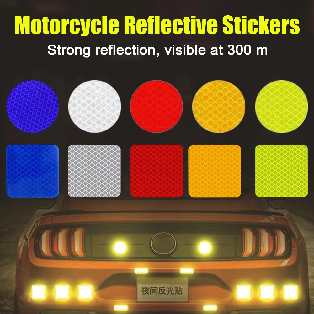 10pcs New Car Bumper Reflective Stickers Reflective Warning Strip Tape Secure Reflector Stickers Decals Safety Warning