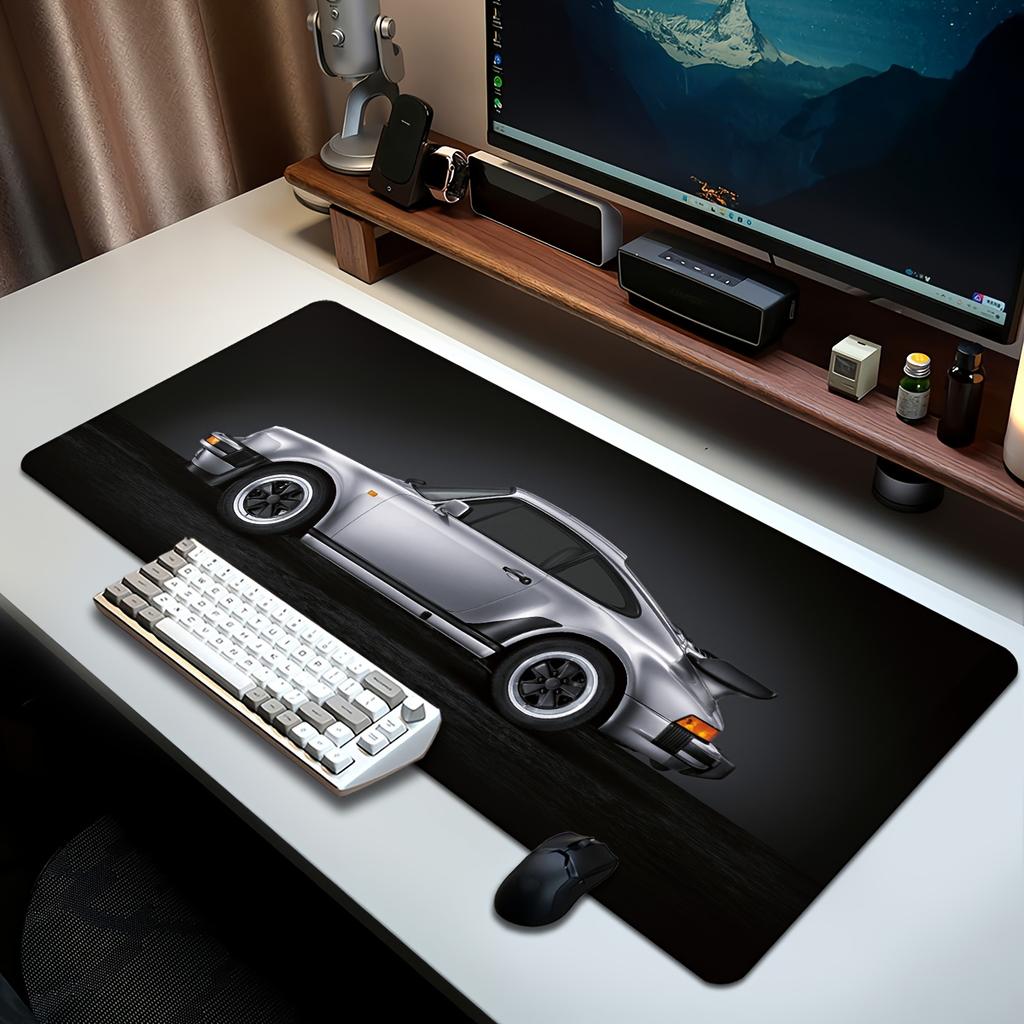 Black Classic Car Large Gaming Keyboard Mouse Pad 900x400 NonSlip Rubber Desk Mat Home Office Work And Game Stitched Edges Xxl