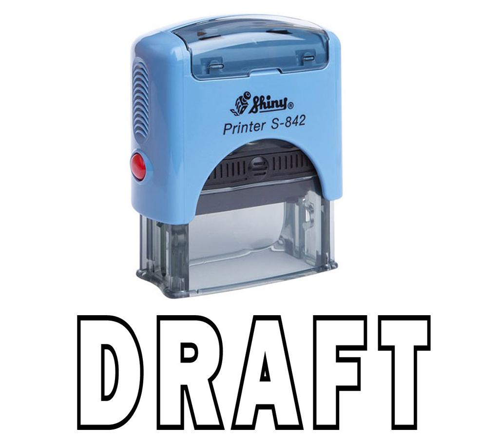 Printtoo DRAFT Self Inking Rubber Stamp Custom Shiny Office Stationery Stamp