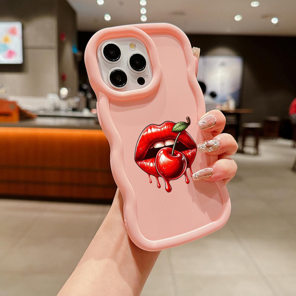 LZ18 Lips kiss Wave Silicone Phone Cases for Samsung A15 S23 FE S24 Ultra A34 A54 A14 A55 Motorola G32 OnePlus Soft Cover