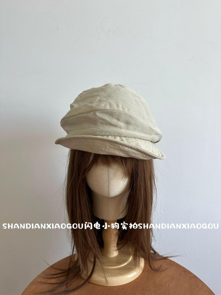Lyocell material, Yamamoto style solid color stacked beret, literary and versatile face-showing small casual painter hat