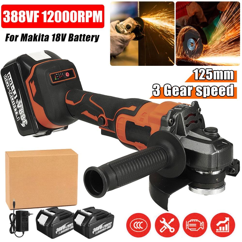 388VF 22900mah Brushless Cordless Angle Grinder Batteries Grinding Machine Cutting Electric Grinder Power Tool 1600W