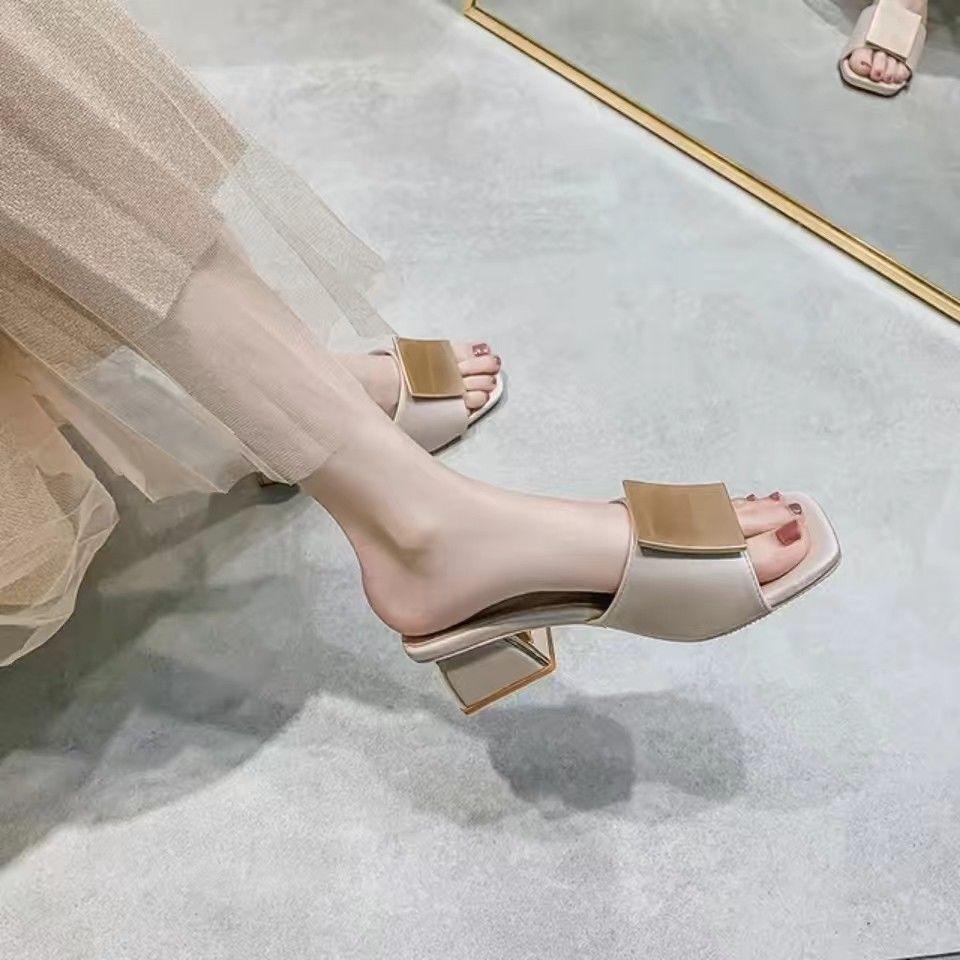 

Fashion Open Toe Women s Slippers and Ladies Sandals Outside Low Heel Slides Green Shoes Job on Sale Elegant Fashionable Casual Eva Shoe 35