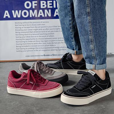Men 's Casual Four Seasons Fashion Canvas Skateboarding Students Comfortable Sneakers Boys Trending Soft Sole Breathable Shoes