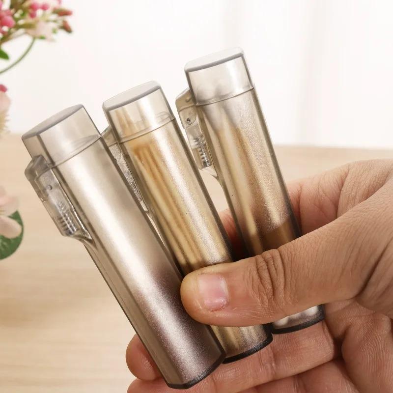 1-20PCS Portable Mini Plastic Toothpick Holders Box Pocket Toothpick Case with Spring Switch Outdoor Travel Home Restaurant Supply