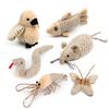 Cat Mouse Natural Hemp and Fruit Plush Toys for Cat Chew Exercise Stress Relief Toys, Material, Mouse, Fish, Bird, Cats, Play, Toy, Relief, (6-Pack)