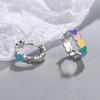 Epoxy Rainbow Love Ear Buckle Small Sweet Wind Heart Earrings Fashion Personality