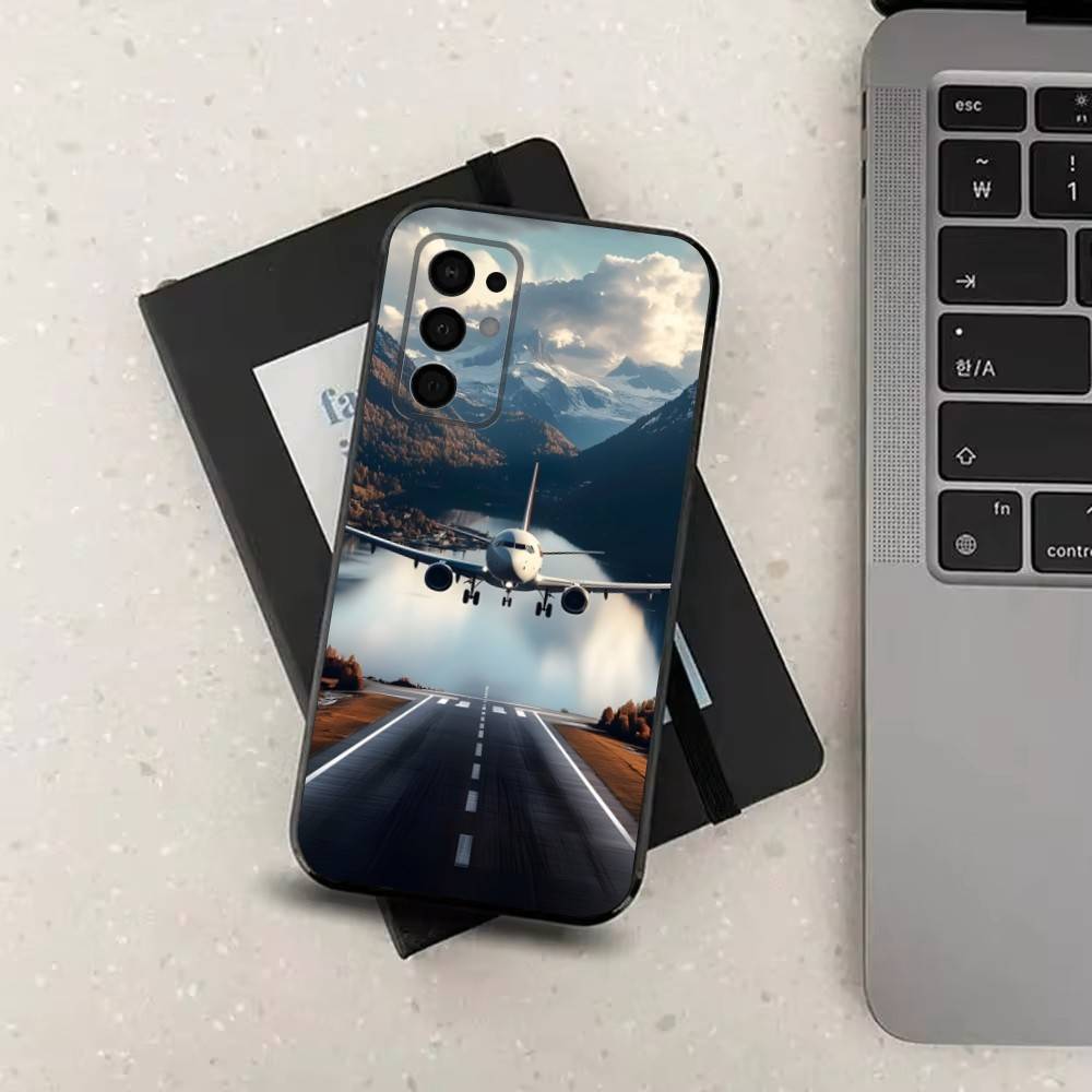 Plane Art Airplane Case For Samsung Galaxy A73,52,71,53,32,72,41,J7,22,Note,31,8,9,Soft Black Silicone Cover