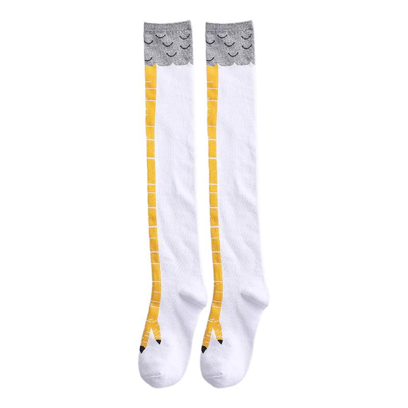 Men Women Funny 3D Chicken Socks Print Cartoon Cosplay High Flexibility Thigh High Sock Cotton Fashion Thin Toe Feet