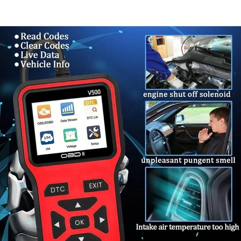 Efficient V500 OBD2 Scanner Car Diagnostic Tool With Real Time Data Stream And Fault Code Reader For 12V Vehicles