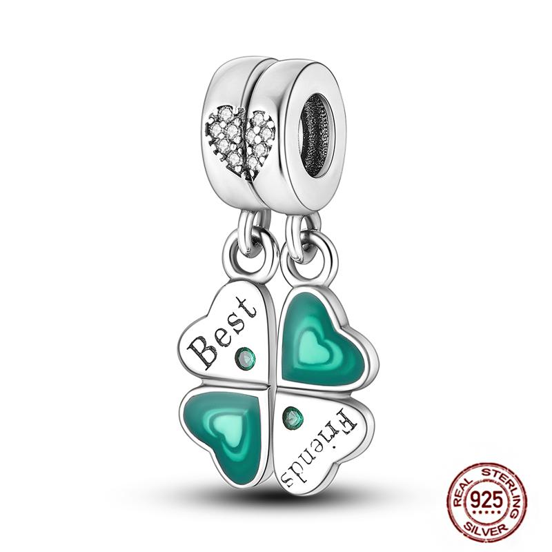 92 Styles Original Copper Green Series Cactus Avocado Clover Charms Bracelet Pendant Diy Clip Beads Women'S Jewelry