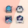 Creative Explore Universe Lapel Pins Space Astronaut Planet Adventure Brooches for Kids Friends Cartoon Custom Bag Badge Jewelry