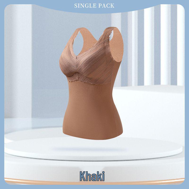 Women's Seamless Fleece-Lined Vest with Chest Pads - Warm & Cold-Proof Underwear