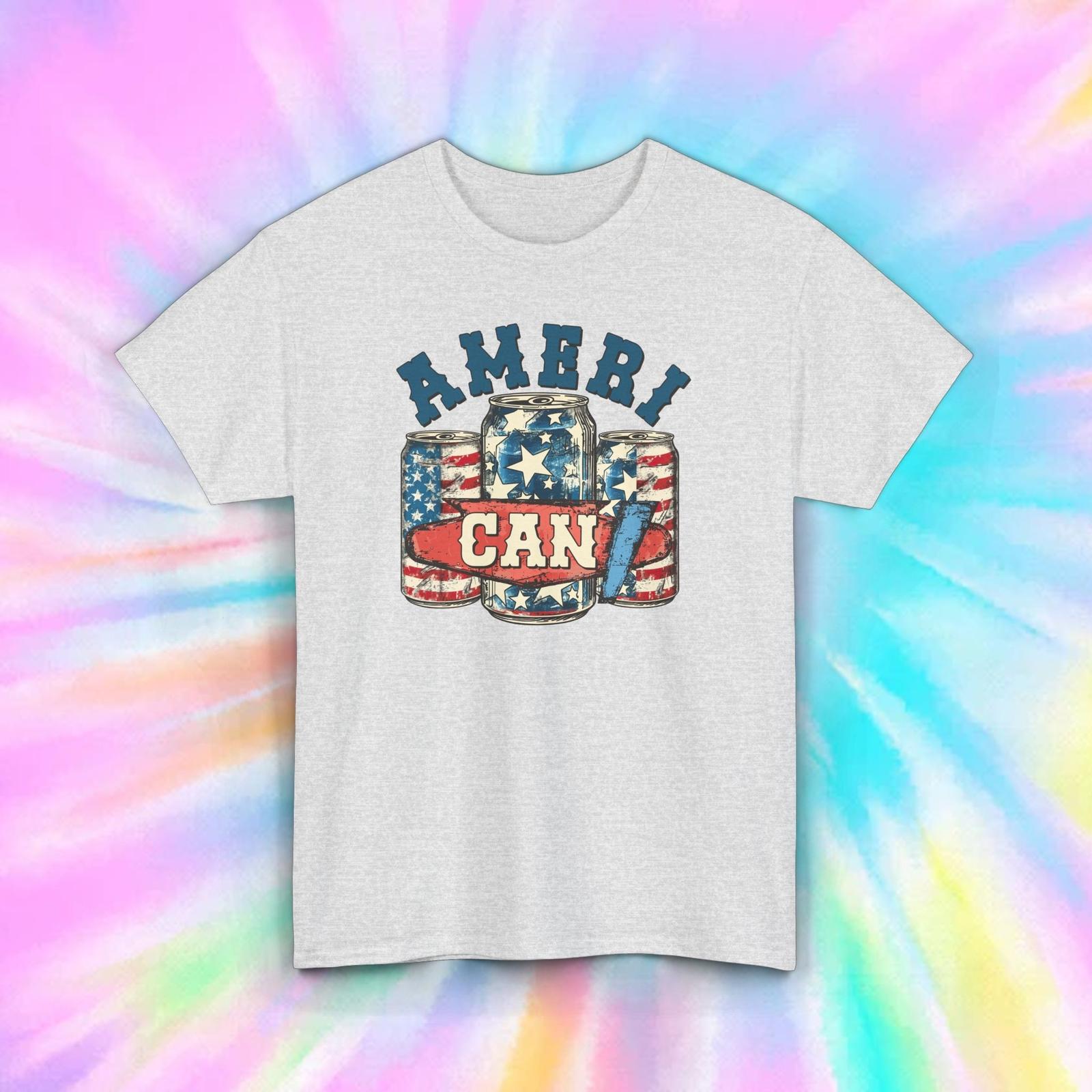 AmeriCAN Patriotic Beer Cans USA Flag Graphic T-Shirt Mens Womens Tees Top Drinking Humor S-5XL XL