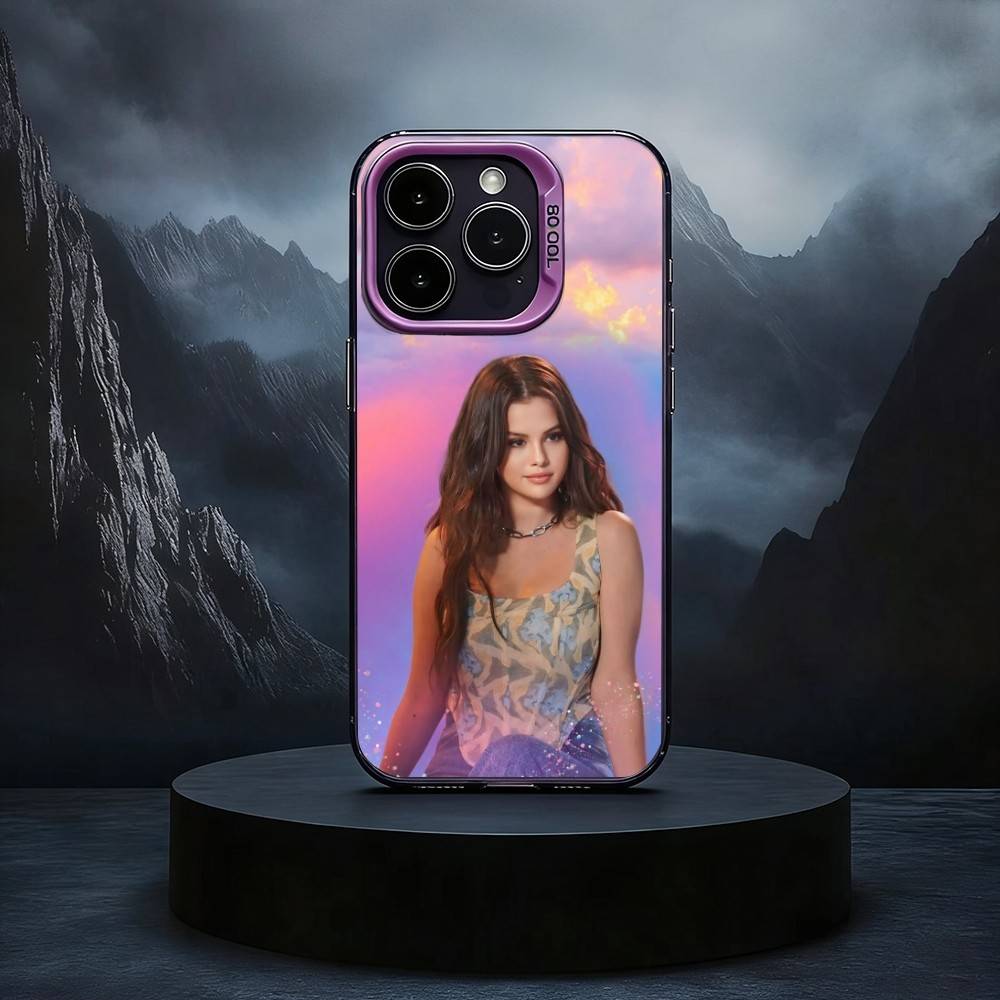 Singer Selena Gomez Phone Case For iPhone17,16,15,14,13,12,11 Plus,Pro Max Black Candy silver phone case iPhone12PRO