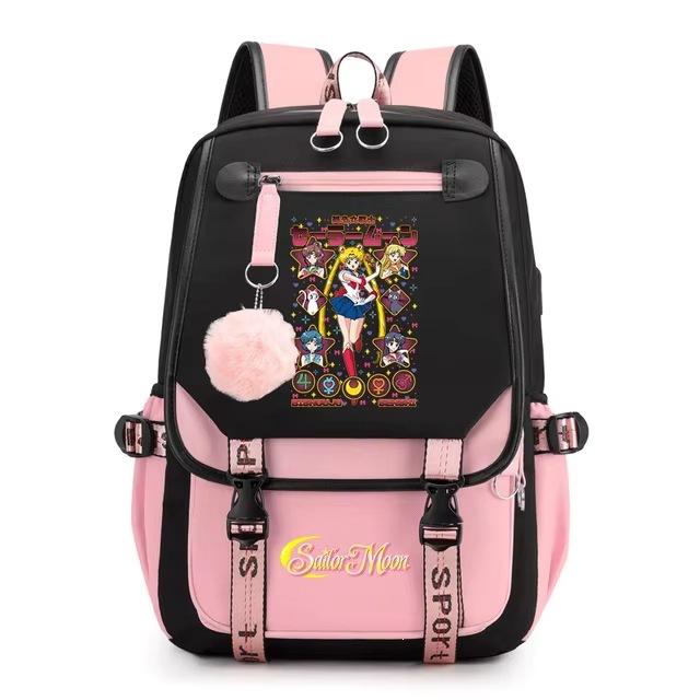 Sailor Moon Cartoon Casual Backpack Youth Girl Student School Bag Gift Cartoon Cute Backpack