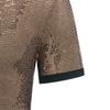 Men's Summer Shiny Patchwork Color Short Sleeve Shirt YC10