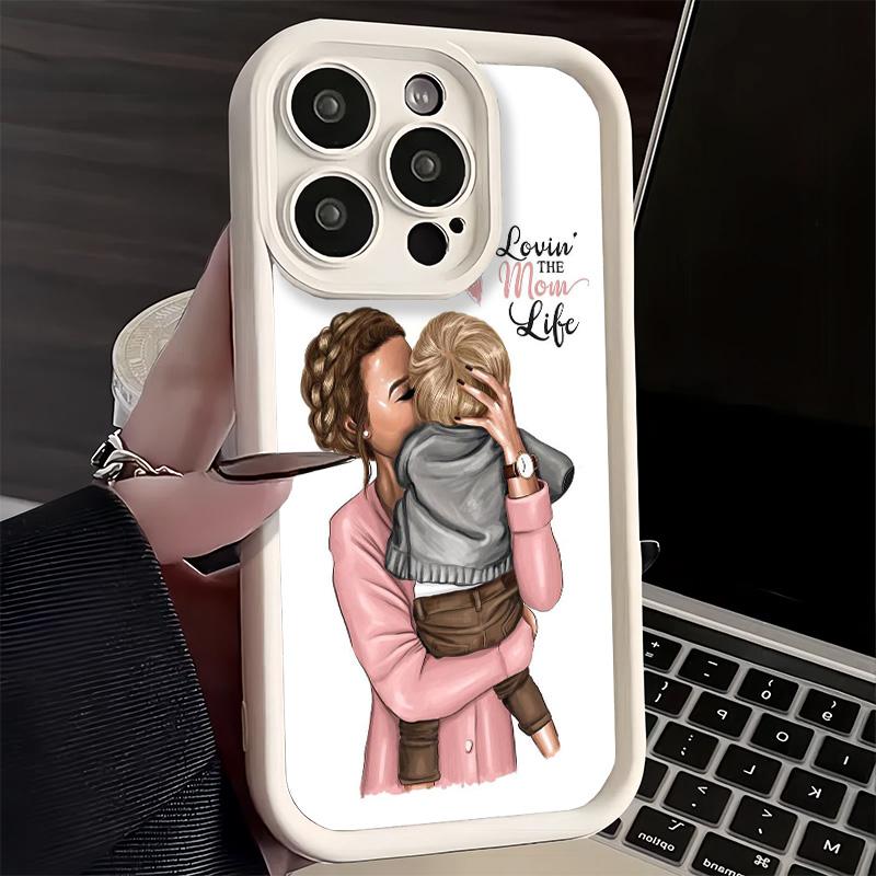 Phone Case for iPhone 17 Air 16E 15 16 Pro Max Baby Mom Girls Cover 14 Plus 13 12 Mini Soft Shell Silicone Fundas