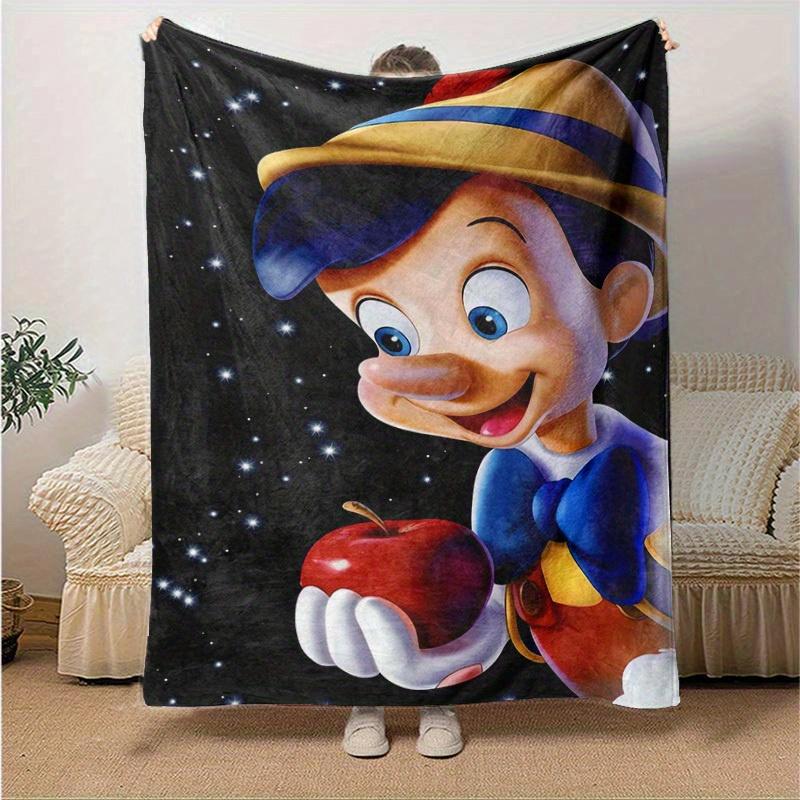 1pc, Disney Pinocchio Character Throw Blanket Perfect for Home Decor, Couch Cover, Outdoor Use, Gifts, Soft Blanket Bedroom, Living Room, Travel