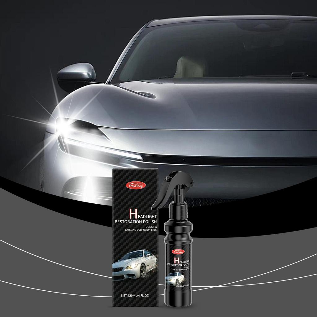 Rayhong Automotive Headlight Maintenance Spray Waterproof & Anti-Fog Formula for Plastic & Glass Lens Covers 120ml