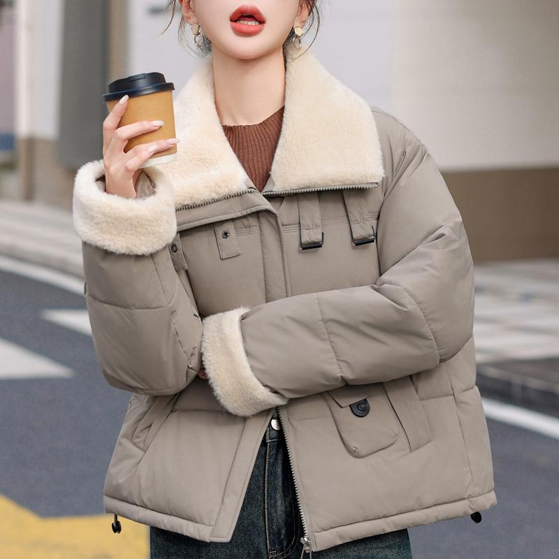 

Модное зимнее короткое пальто женское теплое парки толстые свободные женские куртки 2XL