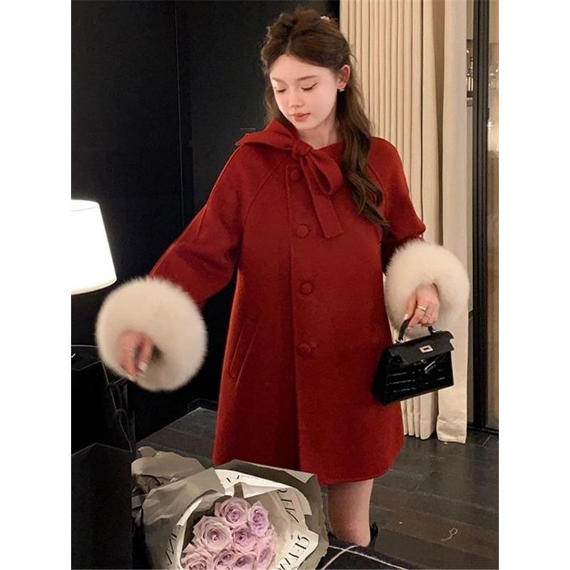 Плащ двухсторонний кашемировый пальто для женщин осень и зима новый усовершенствованный — фото 10