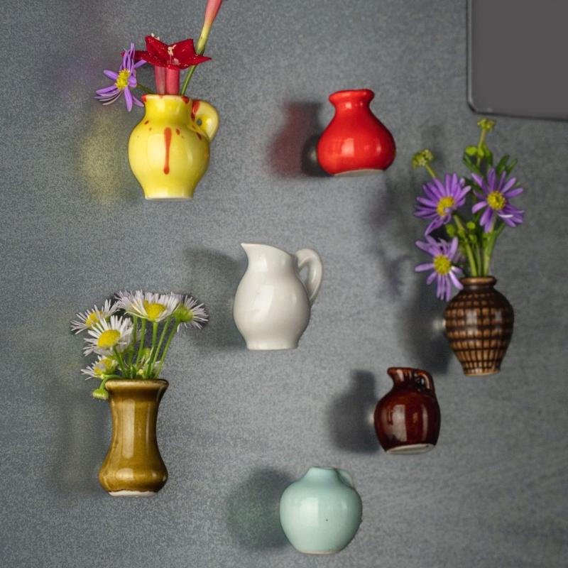 Refrigerator Magnets Creative Vase Fridge Magnets Decorative Magnets for Office Kitchen Classroom Locker Whiteboard