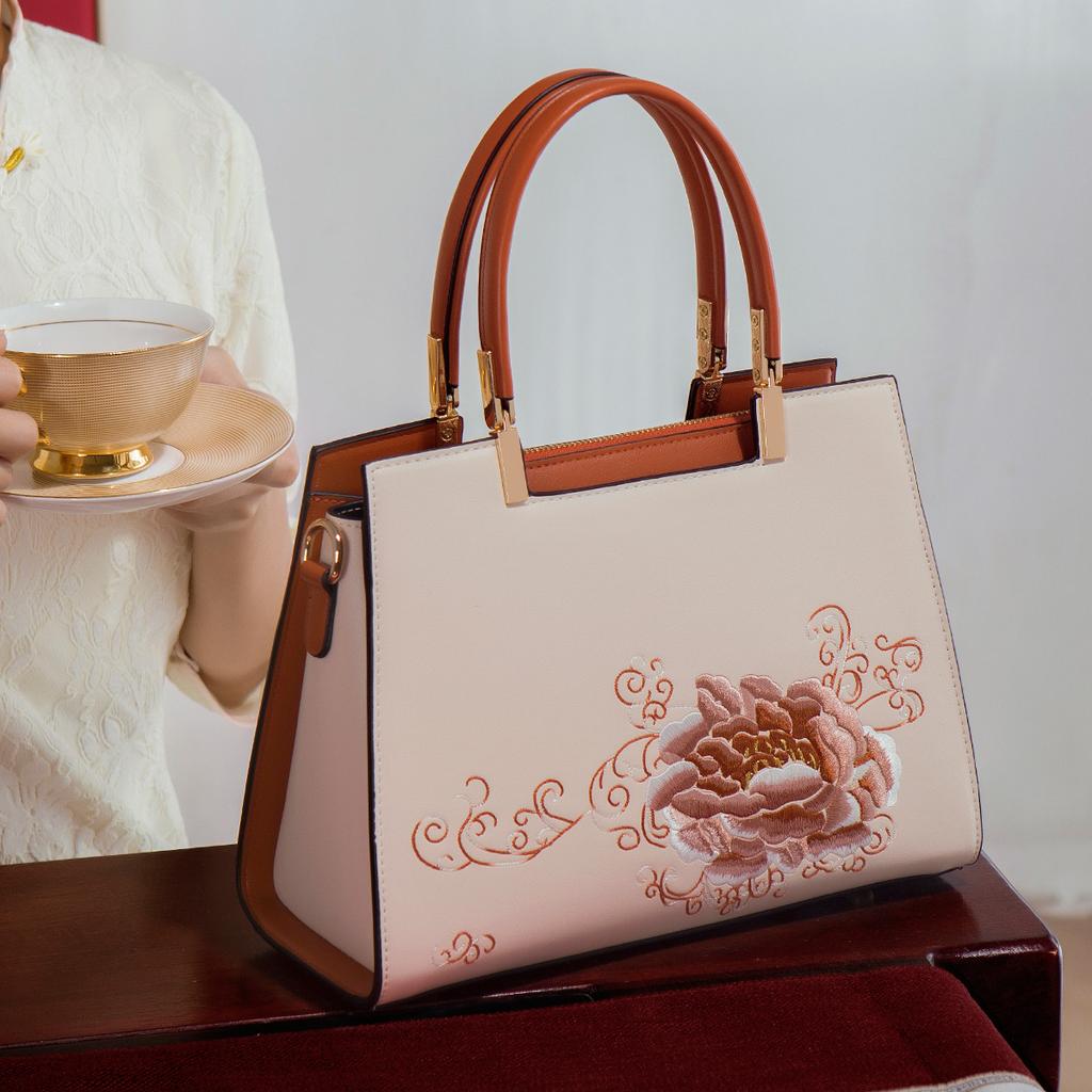 Mother'S Day Gift High-End Embroidery Wedding Bag Women'S Bag Mother Bag Handbag Large Capacity