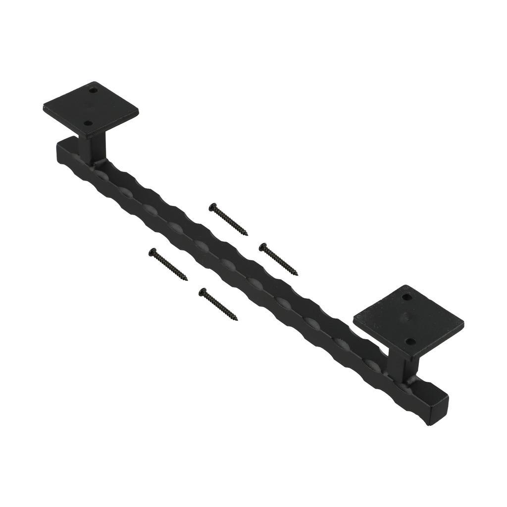 12 Inch Heavy Duty Barn Door Handle Unique Matte Black Rustic Design for Indoor and Outdoor Use Includes Installation Screws