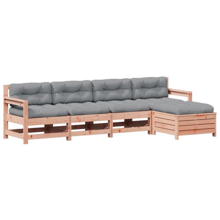 VidaXL Salon de Jardin avec Coussins 5 pcs, Canapés de Terrasse, Ensemble de Meubles de Patio, Mobilier d'Extérieur, Bois 3250858
