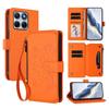 Wallet Case for Edge 70 Fusion+ 5G - Leather/PU, Orange, With Lanyard