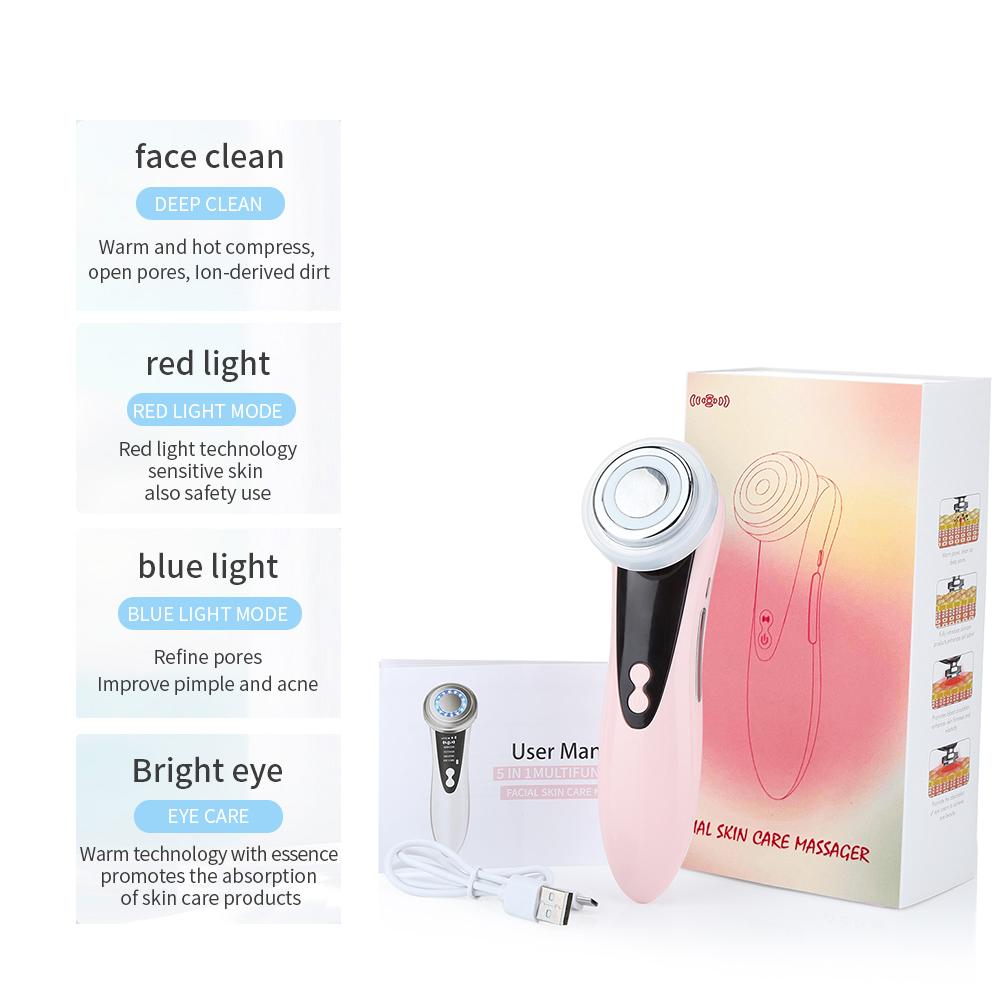 7 IN 1 Face Massager Red Light Therapy Skin Rejuvenation Microcurrent Face Lifting Device Korean Skin Care Blackheads Remover