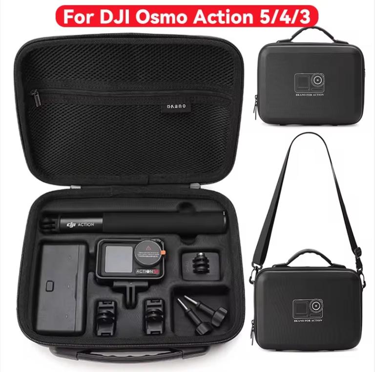 For DJI OSMO Action 5 Pro 4/3 Portable Case Waterproof Bag Charger Battery Base Selfie Stick Storage Box Handbag Accessories