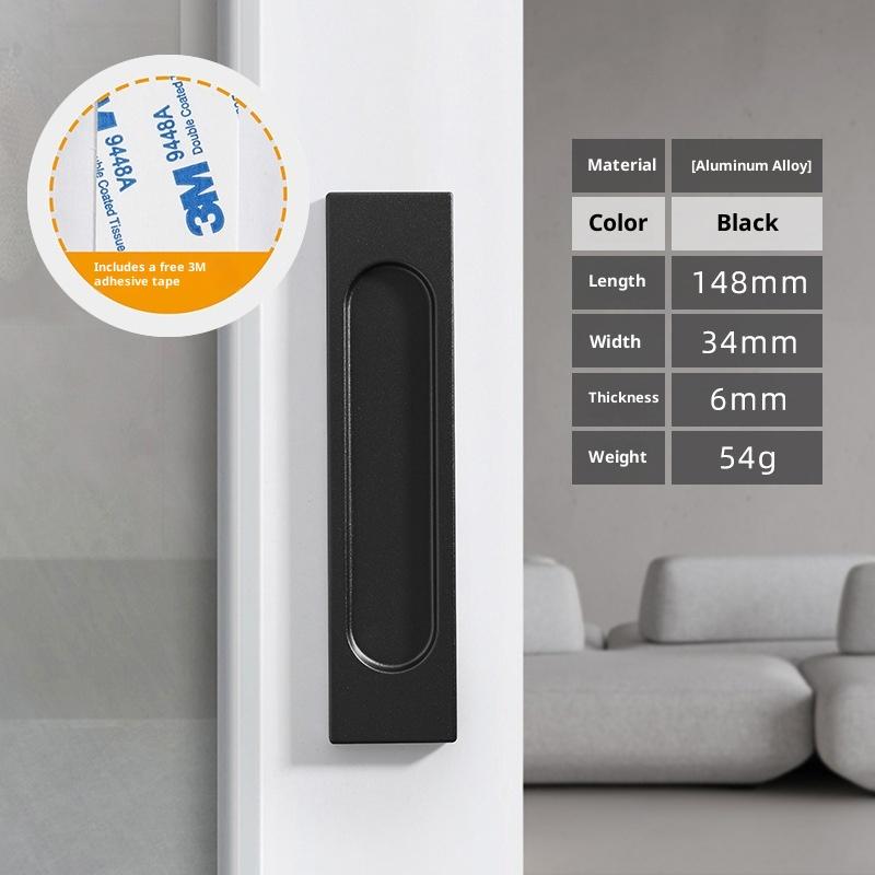 

Punch Free Sliding Door Handle Aluminum Alloy Self-Adhesive Window Kitchen Door Knob Wardrobe Pulls Furniture Hardware Handle