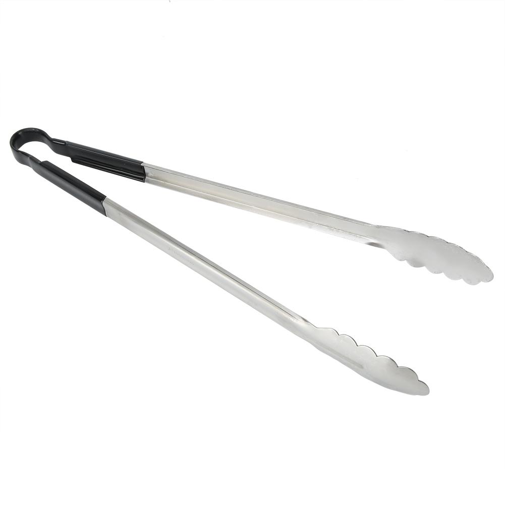 Stainless Steel Black Handle BBQ Grill Food Clip Anti-scald Barbecue Clamp Accessory Tongs Tool