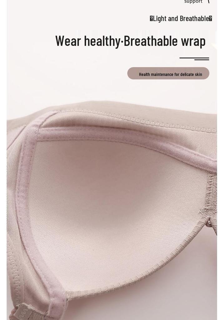 Front Closure Wireless Push-Up Bra for Middle-Aged and Elderly Women