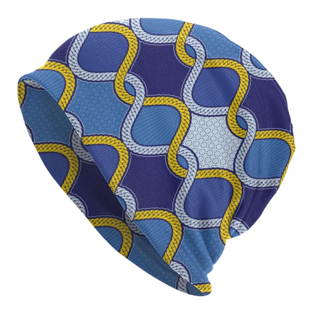Custom African Ethnic Ankara Pattern Skullies Beanies Caps Unisex Winter Warm Knitting Hat Adult Bonnet Hats Outdoor Ski Cap