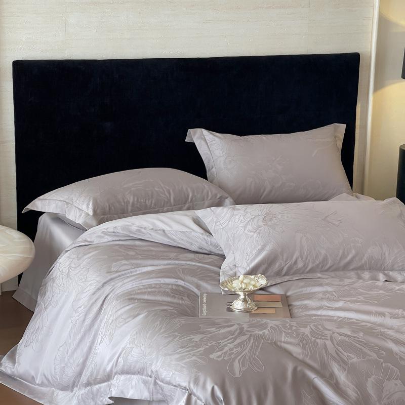 New 50x50 Double-Ply Yarn-Dyed Xinjiang Long-Staple Cotton Sateen Jacquard Piping 4-Piece Gift Set