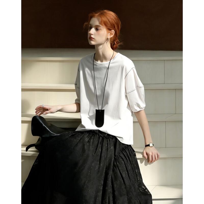Demana Women s 180G Sorona Blend Lantern Sleeve T-shirt L