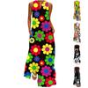 Women's Summer Maxi Dress, Ladies Casual Loose Maxi Skirt Sleeveless Floral Print Beach Maxi Dress With Pockets Pleated Dress Cotton Dress Beach Dress