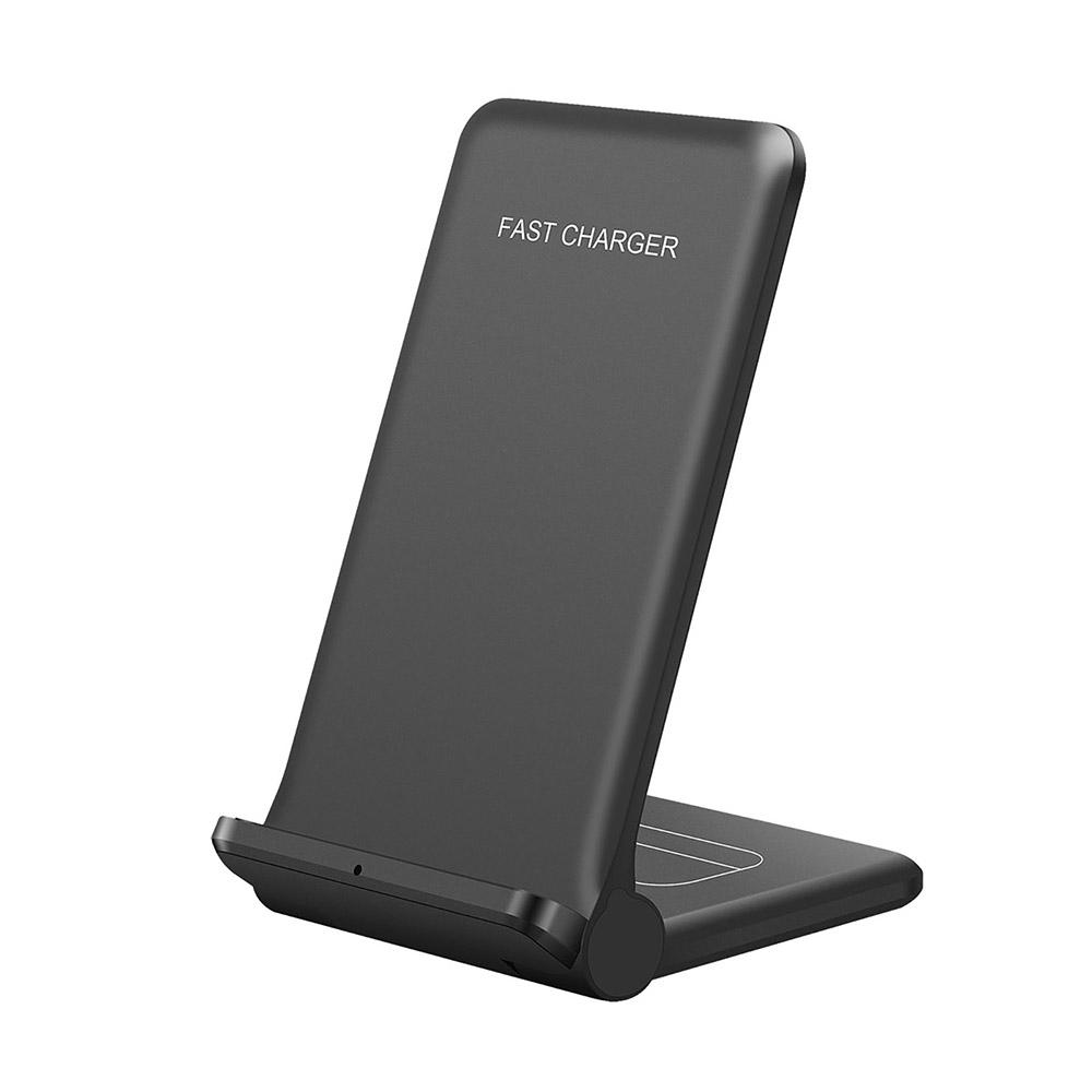 

2 in 1 Wireless Charger Folding Bracket Fast Charger Station for Mobile Phone/Earphone Black