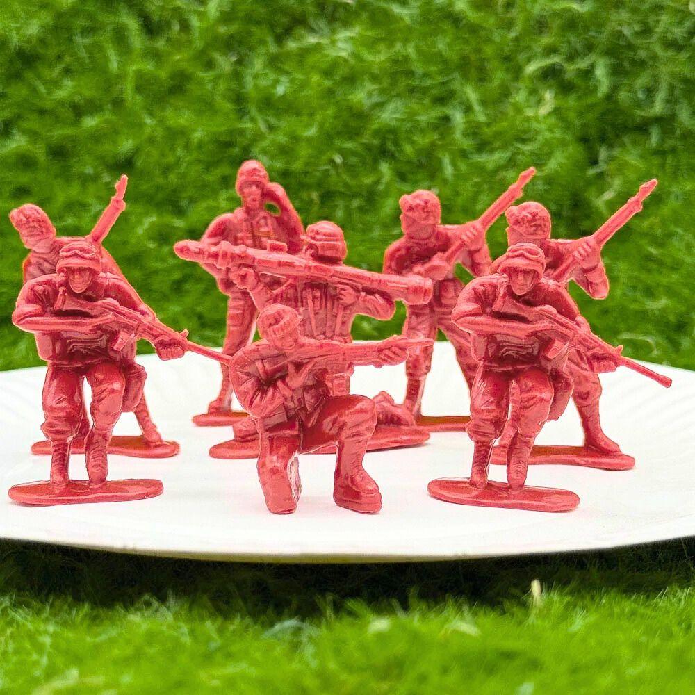 13/48pcs 1.97inch Red/Blue Plastic Soldier Figurine Scene Sand Table Exercise Desktop Room Decoration Collection Gifts YMY