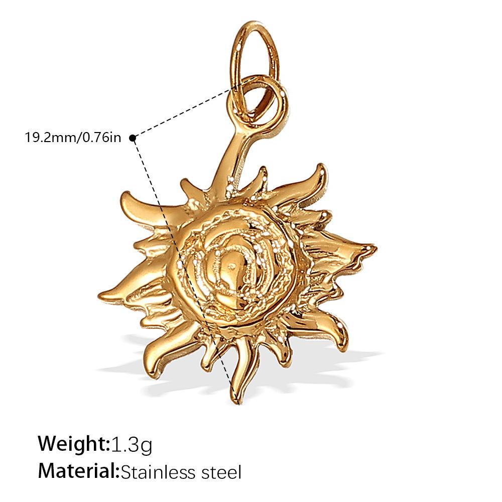 Sun Moon Stainless Steel Gold Plated Pendant Jewelry Versatile Pendant Necklace Women