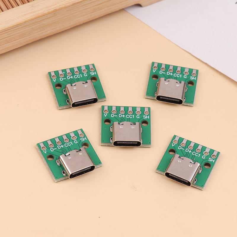 5Pcs Usb Adapter Board Typec16P To 2.54 Pin Terminal Upgrade Version With Holes For Fixation