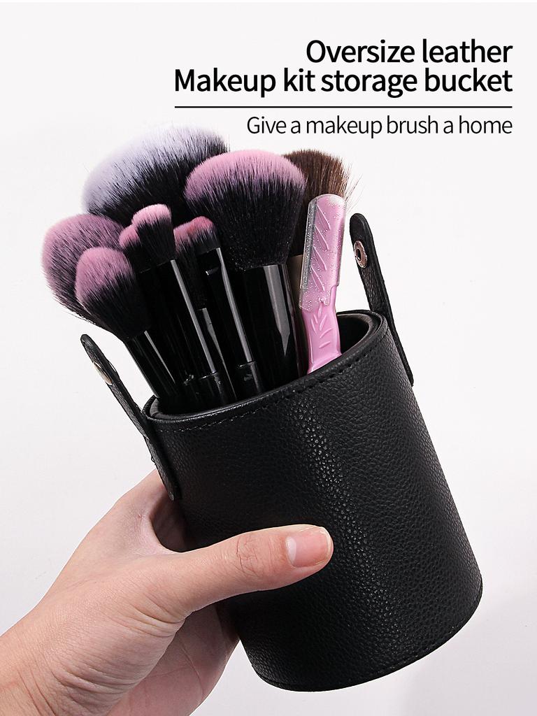 Extra-large PU Leather Storage Bucket, Makeup Brush Storage Cylinder, Large-capacity Storage Box, Multi-functional Storage Tool