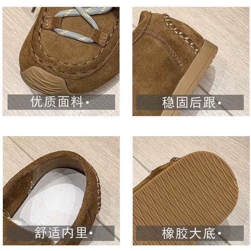 2025 early spring new casual flat women's shoes leather round head lace-up women's versatile women's single shoes loafer shoes tide