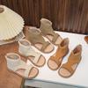 Hohe Römische Sandalen für Mädchen: Atmungsaktiv, Hohl, Weiche Sohle, Reißverschluss hinten - Sommerkollektion 2026