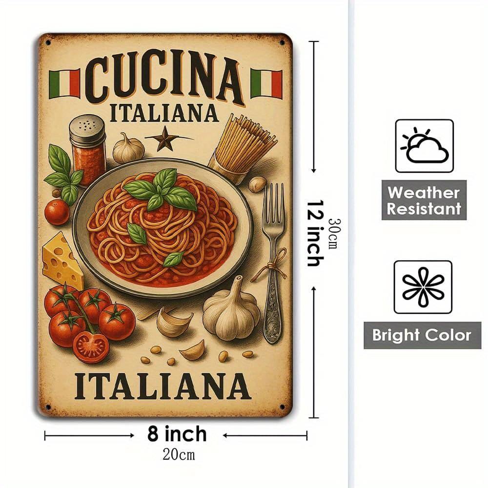 "Spaghetti Carbonara" Metal Sign - Vintage Italian Cuisine Decor for Kitchen & Bar Walls