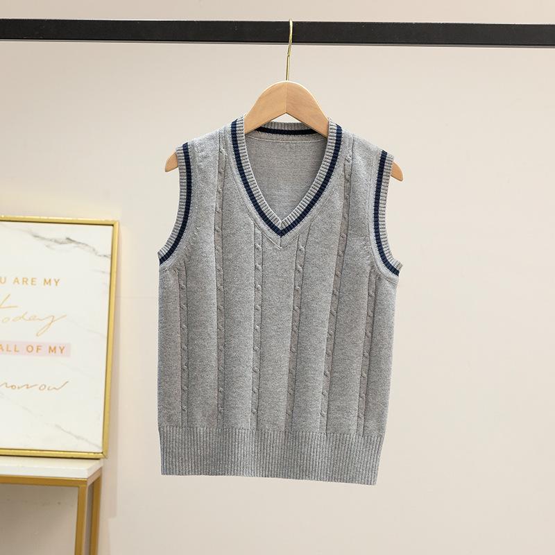 Kids' Autumn/Winter Sleeveless Sweater - Korean Style School Uniform for Boys & Girls