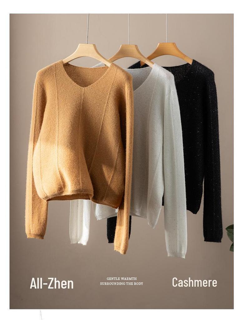 Early Autumn 100% Pure Cashmere Women's Loose Fit Seamless Knitwear